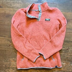 L.L. Bean Women's Heathered Coral Sweater fleece Medium